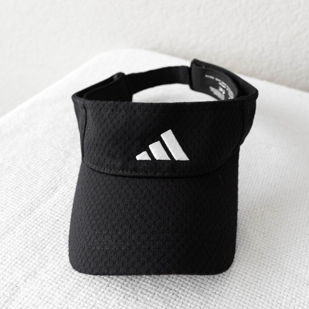 Adidas Black Visor Hat Climacool Adjustable Athletic Golf Tennis One Size